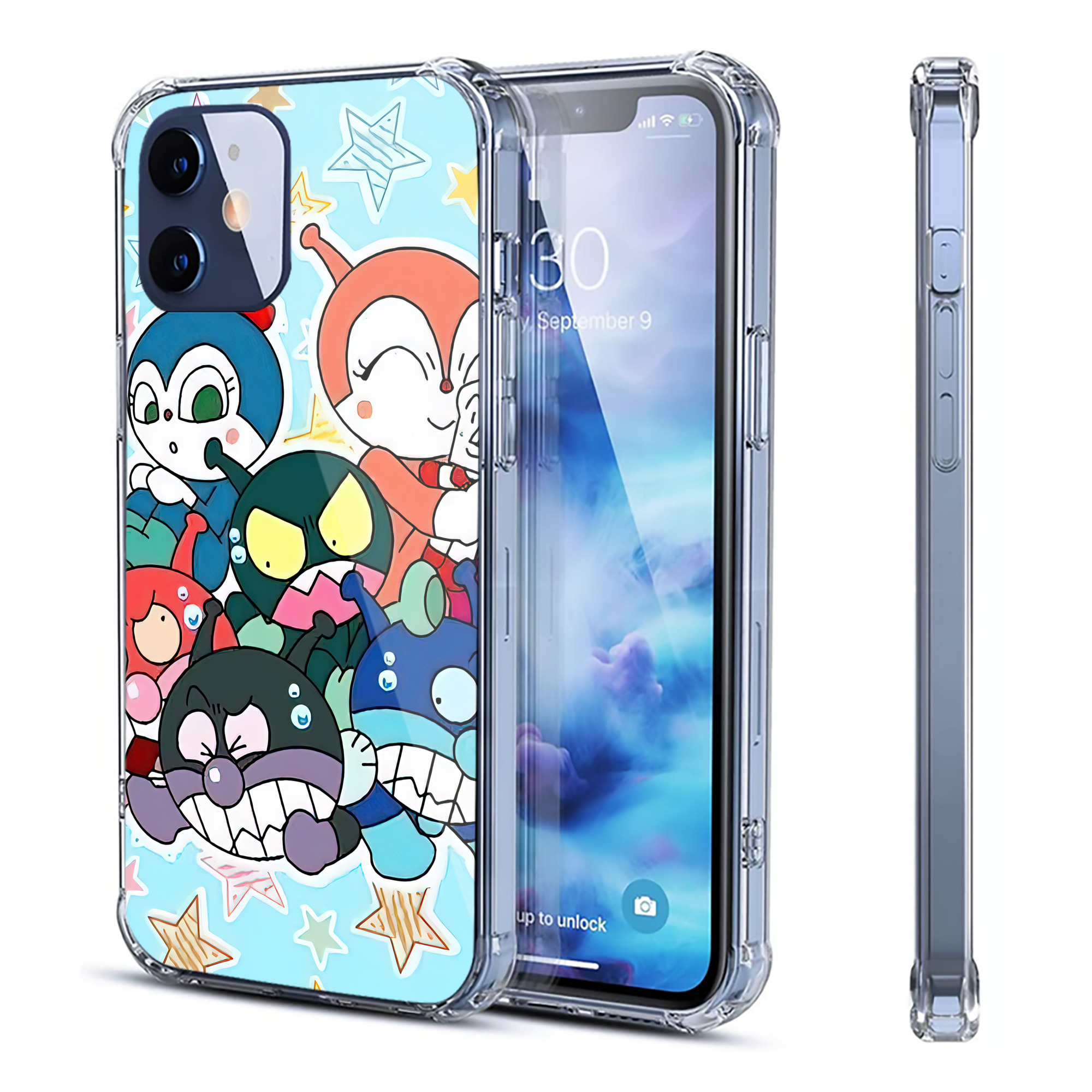 （画像用） アンパンマン Anpanman 【iPhone 12シリーズ対応】透明スマホケース（クリアソフトケース）